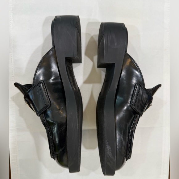 Prada Women’s Shiny Black Slip-On Loafers - Picture 3 of 7